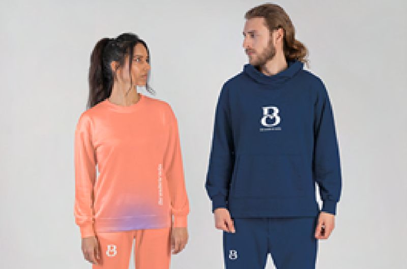 Conjuntos de moletom Brasileirada coral e azul-marinho